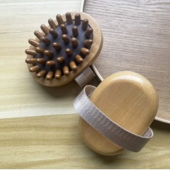 高级天然榉木子弹头按摩器身体经络刷保健器材咖啡色多点按摩