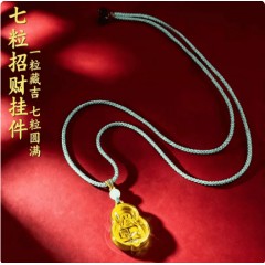 合金吊坠 新中式福禄7粒米手工编织