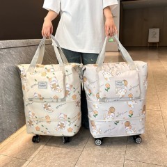 带万向轮的旅行包女大容量行李包衣物收纳包可扩容旅行袋旅行箱子