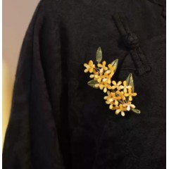 中国风桂花缠花胸针设计感小众胸花别针装饰扣针固定衣服旗袍配饰