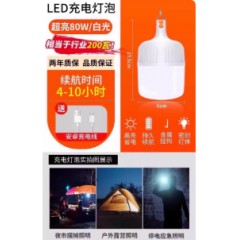 led充电照明灯户外夜市超亮摆摊灯家用露营应急超长续航灯泡强光
