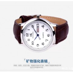 中老人表国产手表电子石英表进口机芯男士女士情侣对表皮带钢带表